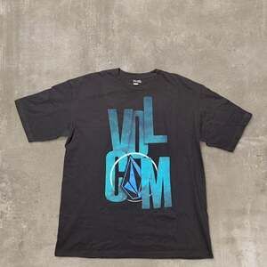 Volcom Graphic T-Shirt, Black/Blue Logo, Size XL - Skate Streetwear